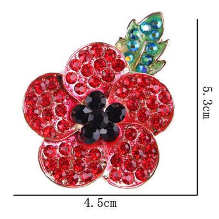 Women's Splendid Red Poppy Brooch