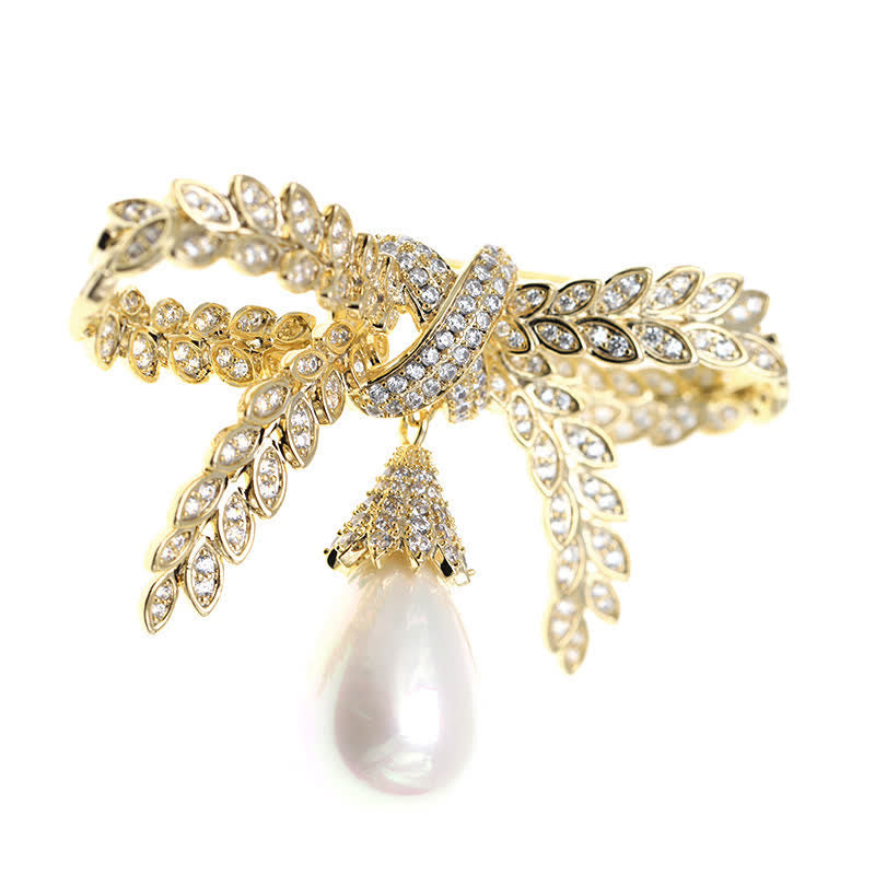 Women's Baroque Wheat Bowknot Brooch