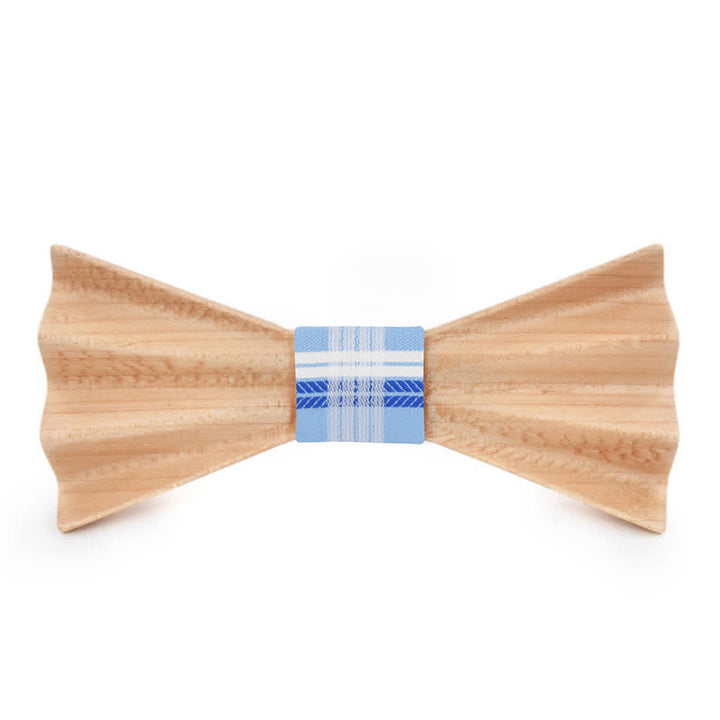 Men's Burlywood Stereo 3D Folded Wooden Bow Tie