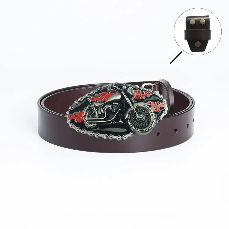 Men's Punk Locomotive Motorcycle Leather Belt