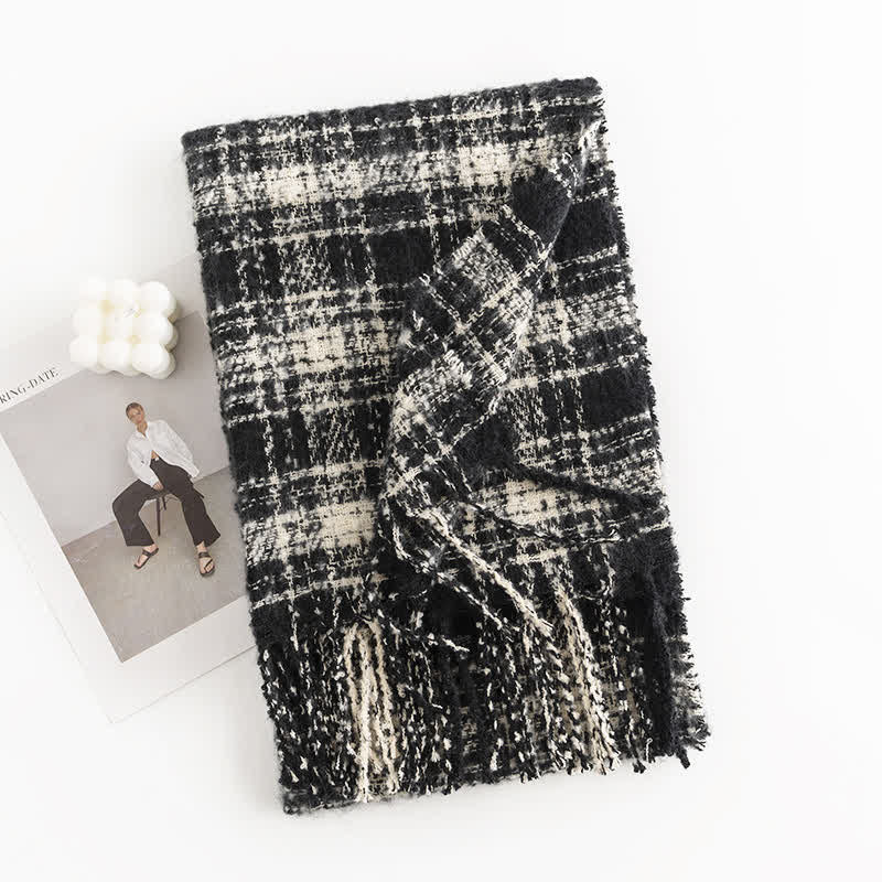 Women's Elegant Shawl Checkered Daily Scarf