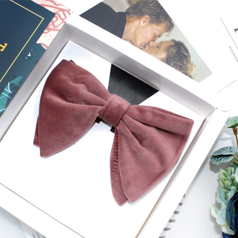 Men's Gentleman Oversize Droopy Velvet Bow Tie