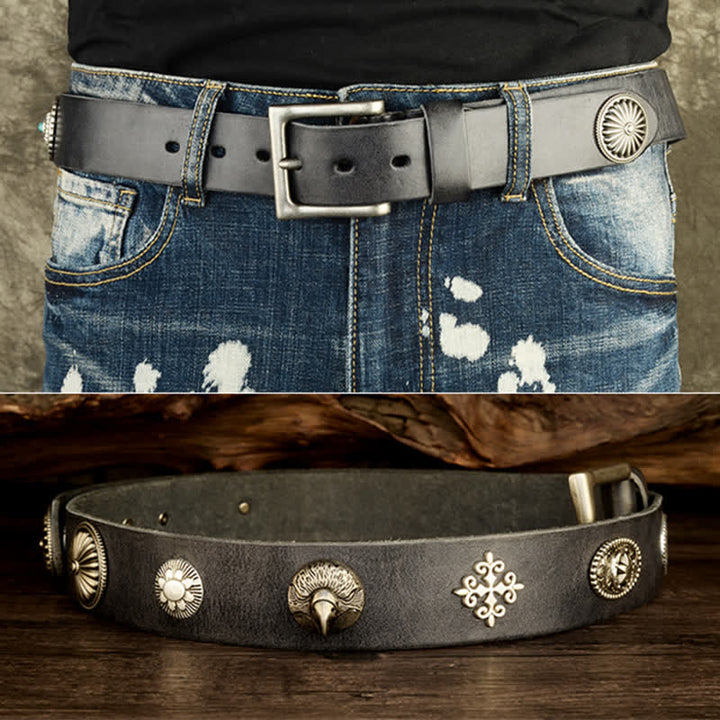 Men's Punk Heavy Metal Studded Leather Belt