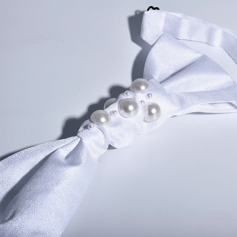 Men's Vintage Look Pearls Wedding Necktie - image 7