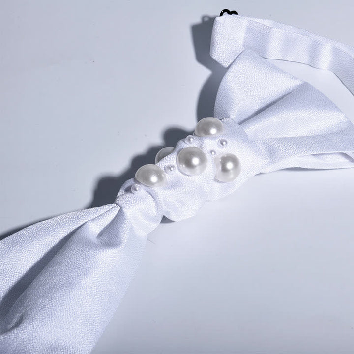 Men's Vintage Look Pearls Wedding Necktie - image 7