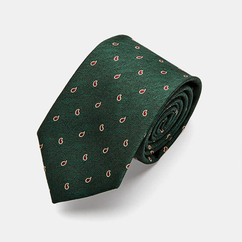 Men's Luxury Micro Paisley Necktie - Green - image 7