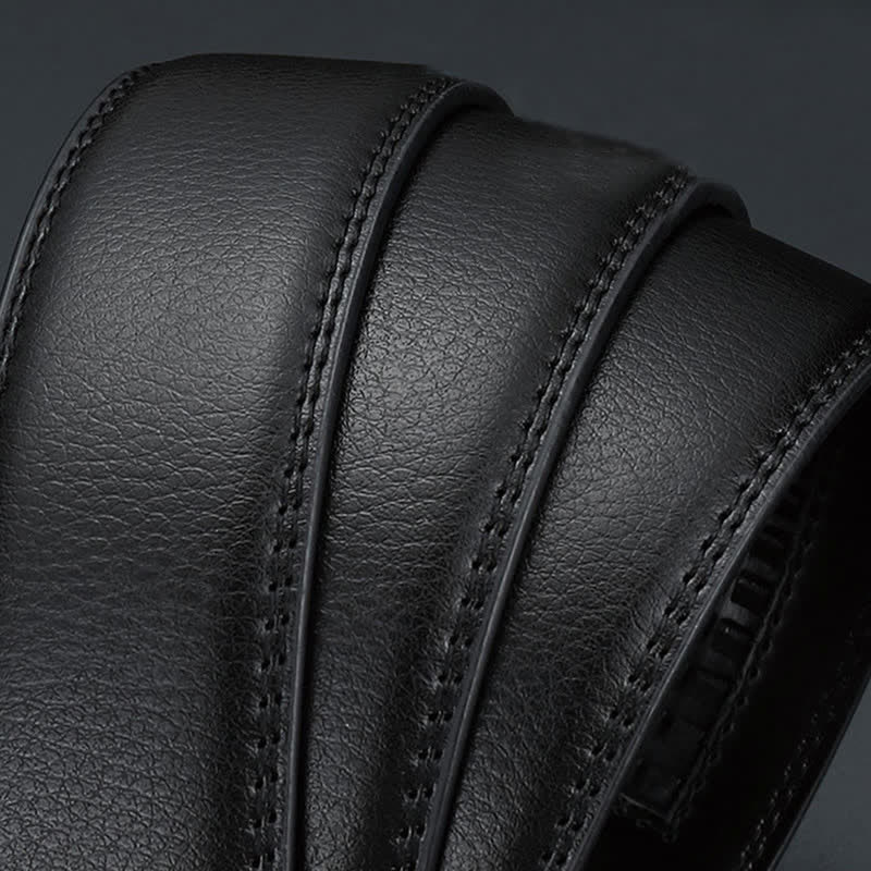 Men's Luxury Embossed Automatic Buckle Leather Belt - image 5