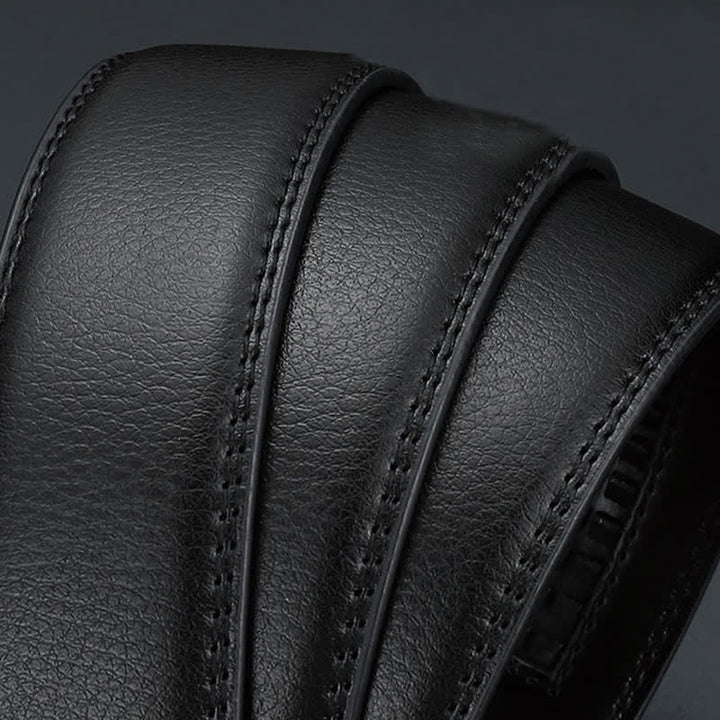 Men's Luxury Embossed Automatic Buckle Leather Belt - image 5