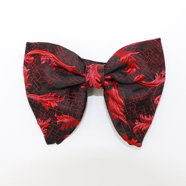 Men's Flame Floral Oversized Pointed Bow Tie