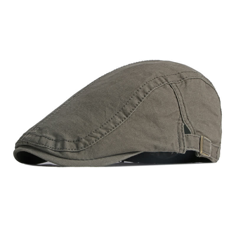 Retro Painter Cotton Beret Flat Cap - Army Green - Adjustable (about 21 5/8"-23 5/8") - image 14