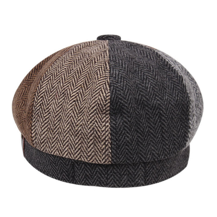Vintage British Splicing Octagonal Beret Cap - image 2