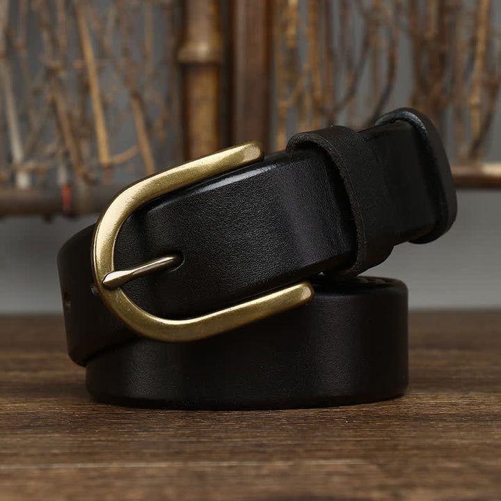 Men's Casual Smooth Glossy Leather Belt