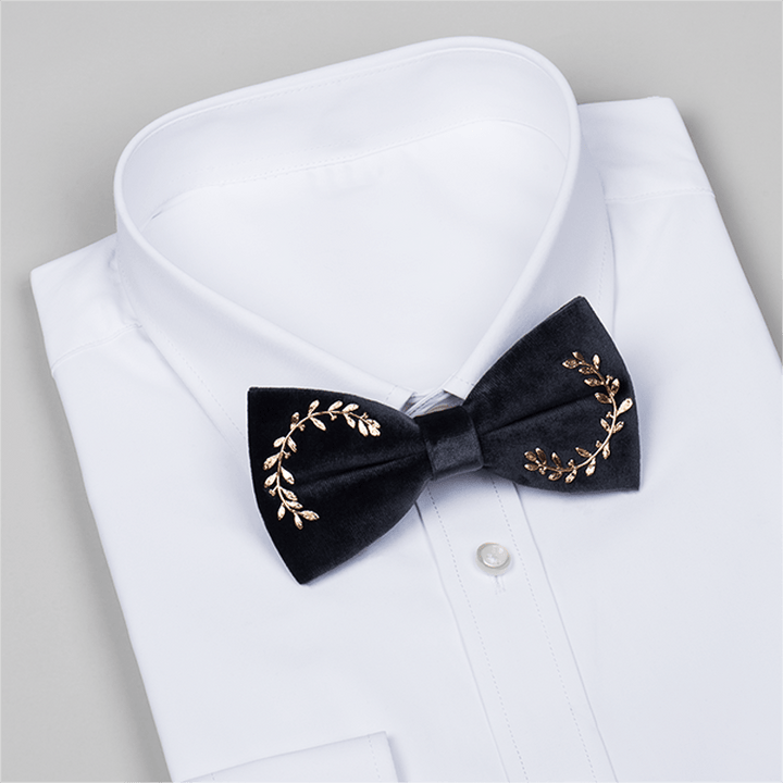 Men's Vine Leaves Velvet Bow Tie