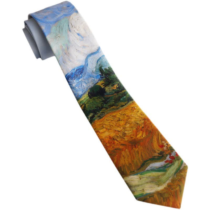 Men's Oil Painting Wheat Field Necktie