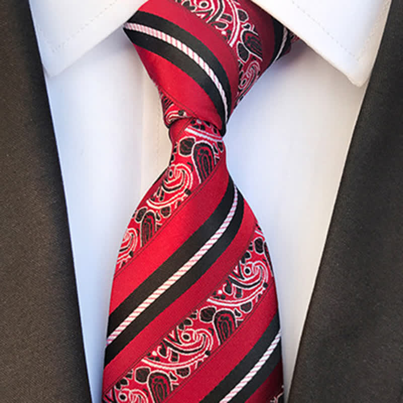 Men's Mix Paisley Striped Necktie