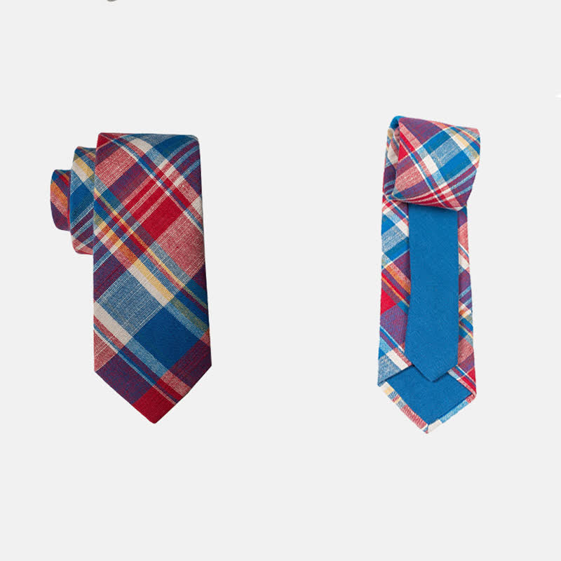 Men's Novel Plaid Floral Patchwork Necktie - image 3