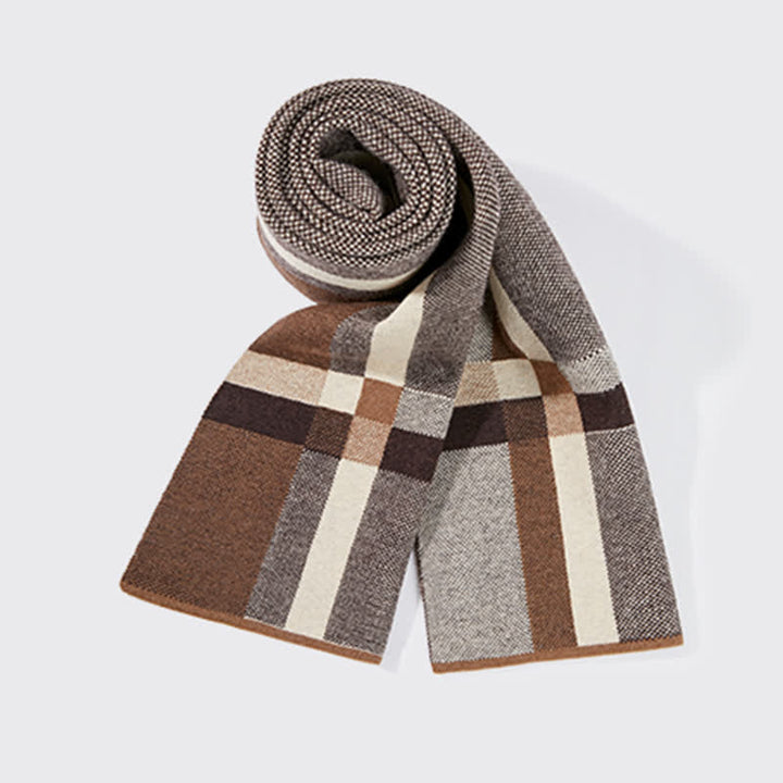 Men's Winter Classical Warm Plaid Stripe Scarf