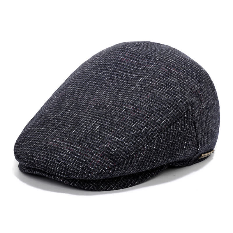 Sport Ivy Flat Cap with Earflap Beret - Gray Grid - Adjustable (about 22"-23 5/8") - image 8