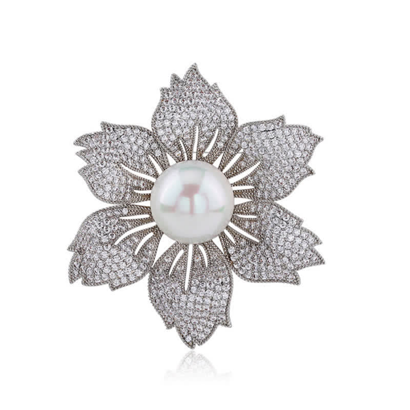 Women's Bright Pearl Luxury Bauhinia Brooch