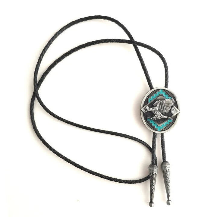 Native Western Vintage Tribal Flying Eagle Bolo Tie