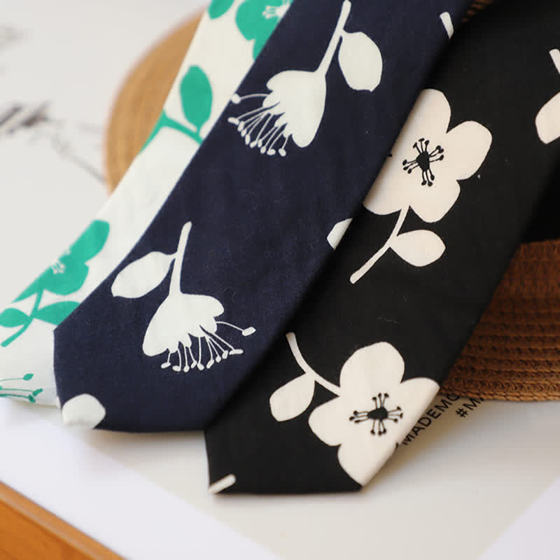 Men's Elegant Floral Skinny Necktie