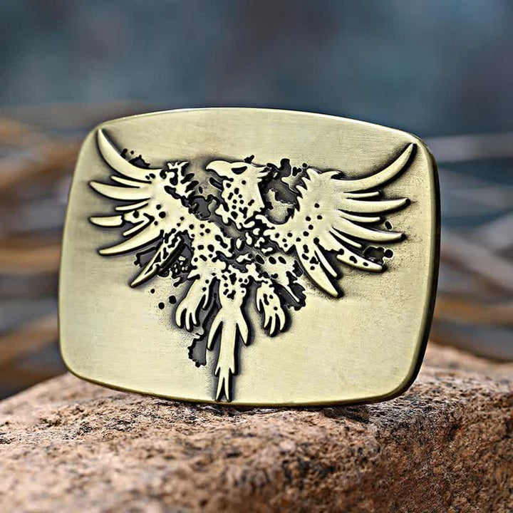 Men's DIY Rising Phoenix Eagle Buckle Leather Belt