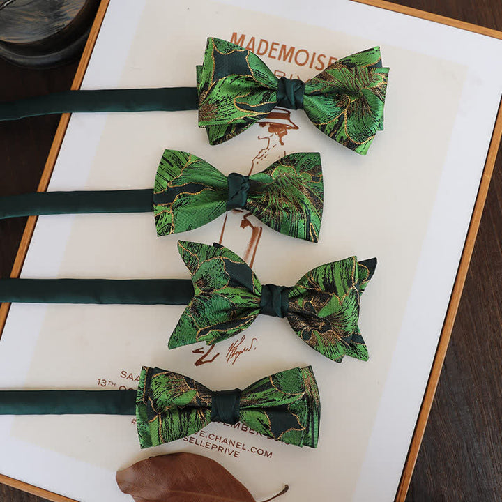 Men's Green Series Gold Tone Koi Bow Tie