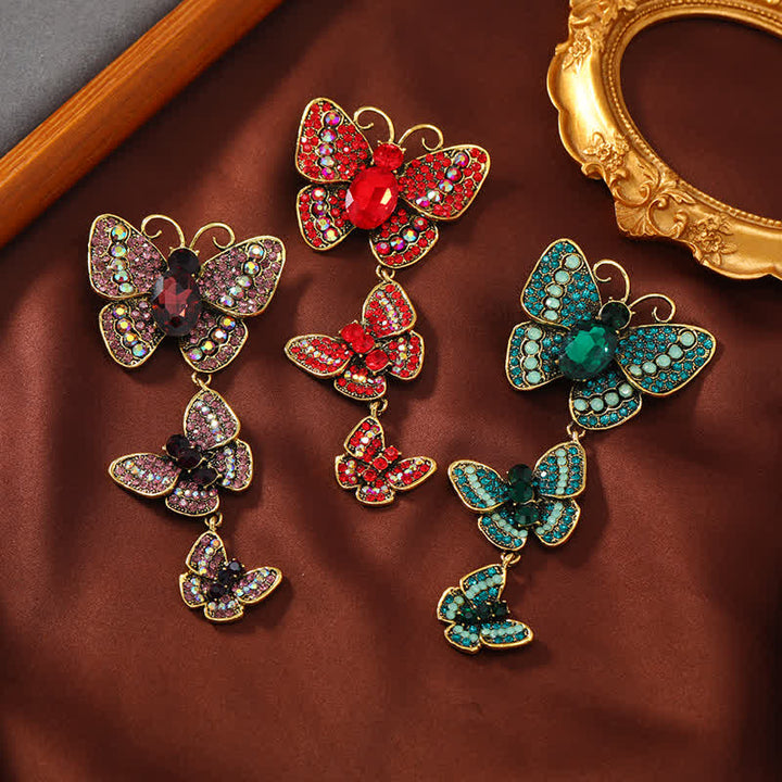 Women's Playful Triple Butterflies Brooch