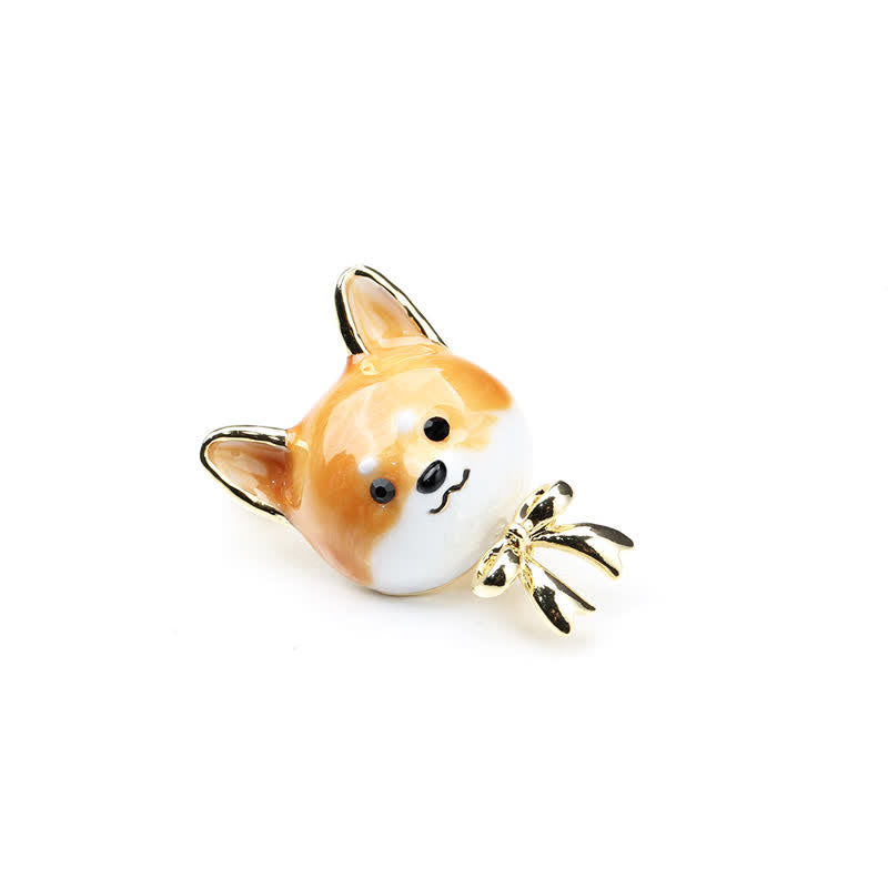 Unisex Cute Enamel Shiba Inu Dog Brooch