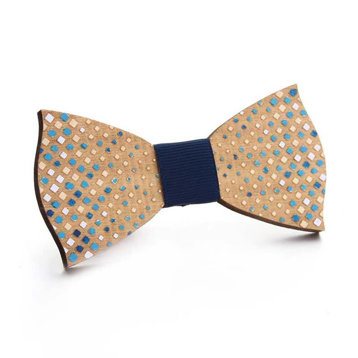 Men's Puzzle Pieces Painting Wooden Bow Tie