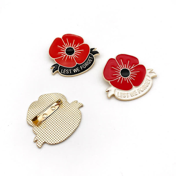 3Pcs Unisex Lest We Forget Poppy Brooch