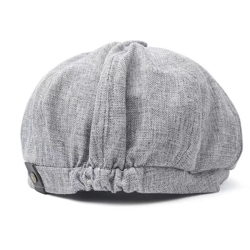 Casual Breathable Linen Octagonal Beret Cap - image 5