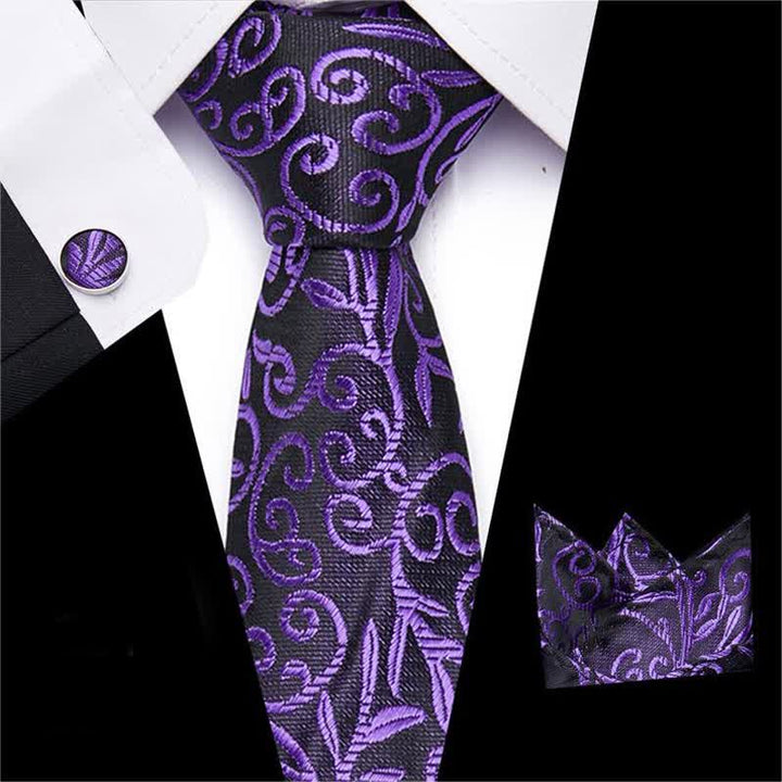 3Pcs Men's Twining Vine Necktie Set