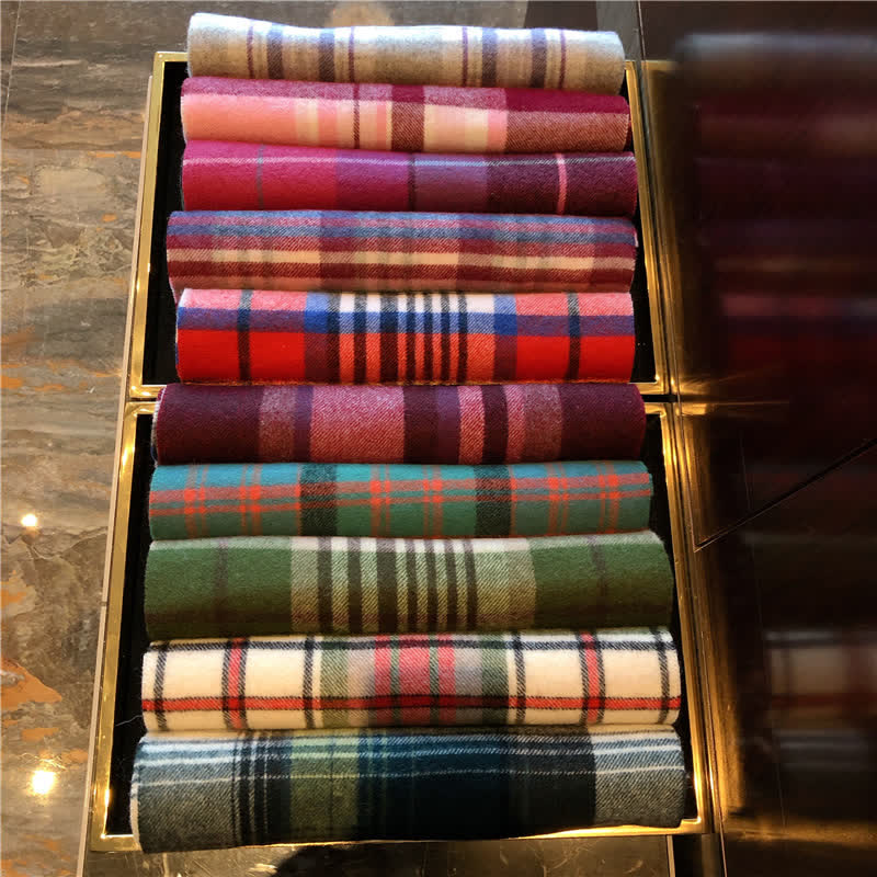 Unisex Lamb Edinburgh Big Warm Plaid Scarf - image 4