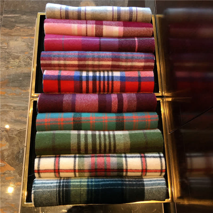 Unisex Lamb Edinburgh Big Warm Plaid Scarf - image 4