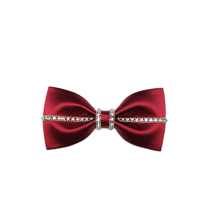 Men's Luxurious Formal Ceremony Bow Tie - Burgundy - image 8