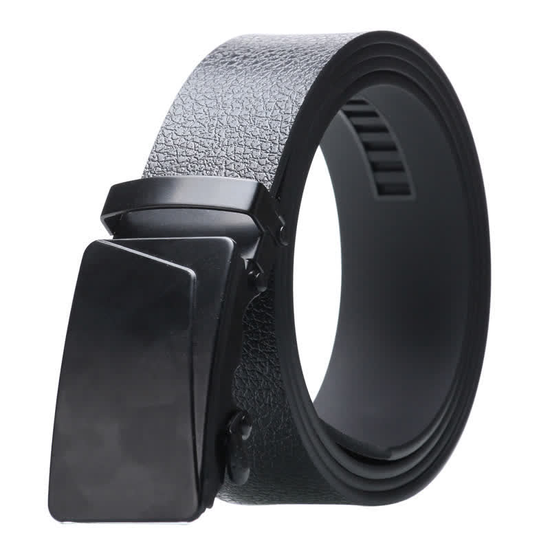 Men's Business Automatic Buckle Black Leather Belt - Style #10 - Black - 42 - image 20