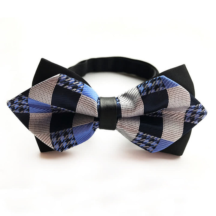 Men's Paisley Double-layer Pointed Bow Tie