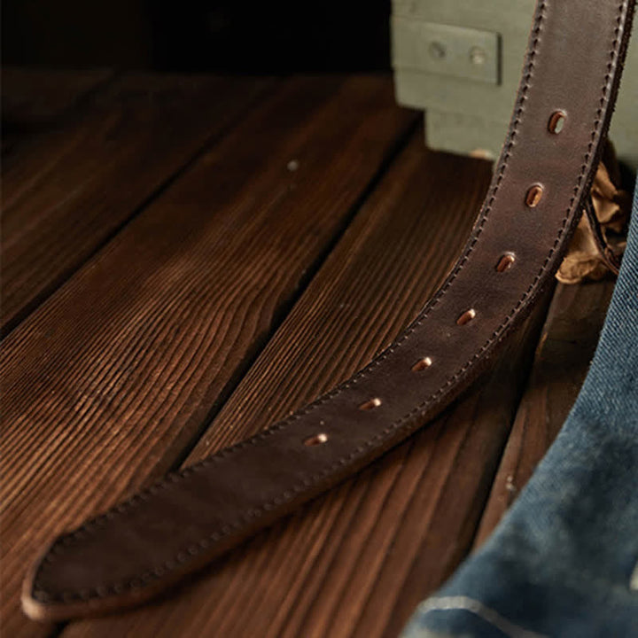 Men's Classic Textured Cowboy Leather Belt - image 6