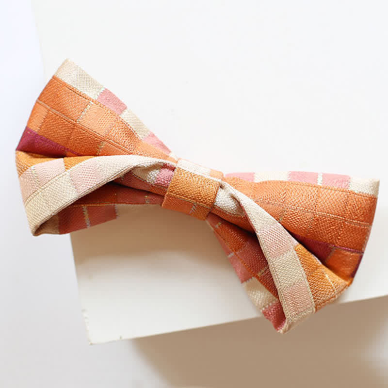 Men's Orange & Pink Sunshine Checker Bow Tie