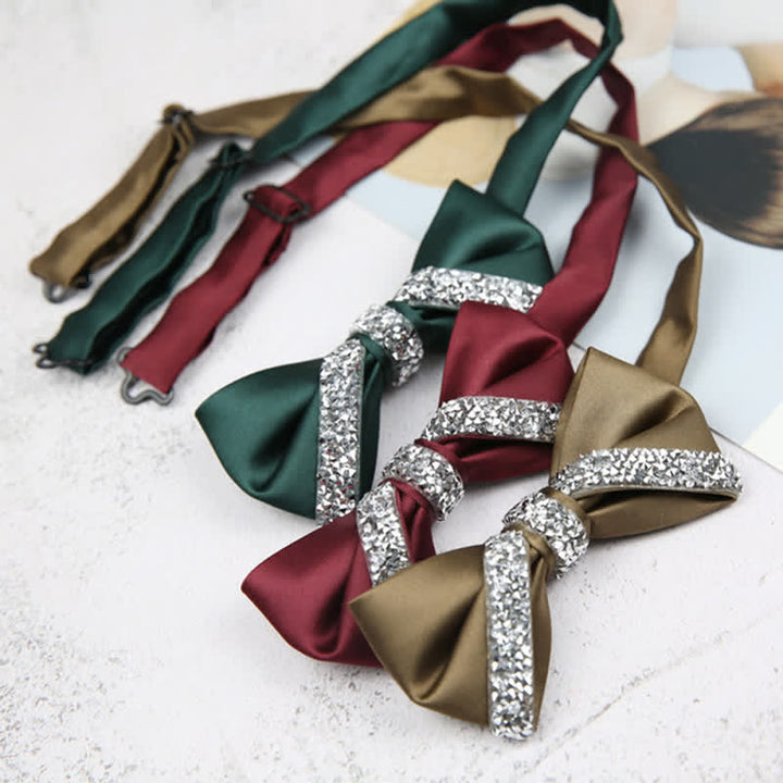 Men's Glittering Rhinestone Wedding Bow Tie