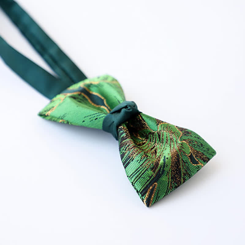 Men's Green Series Gold Tone Koi Bow Tie