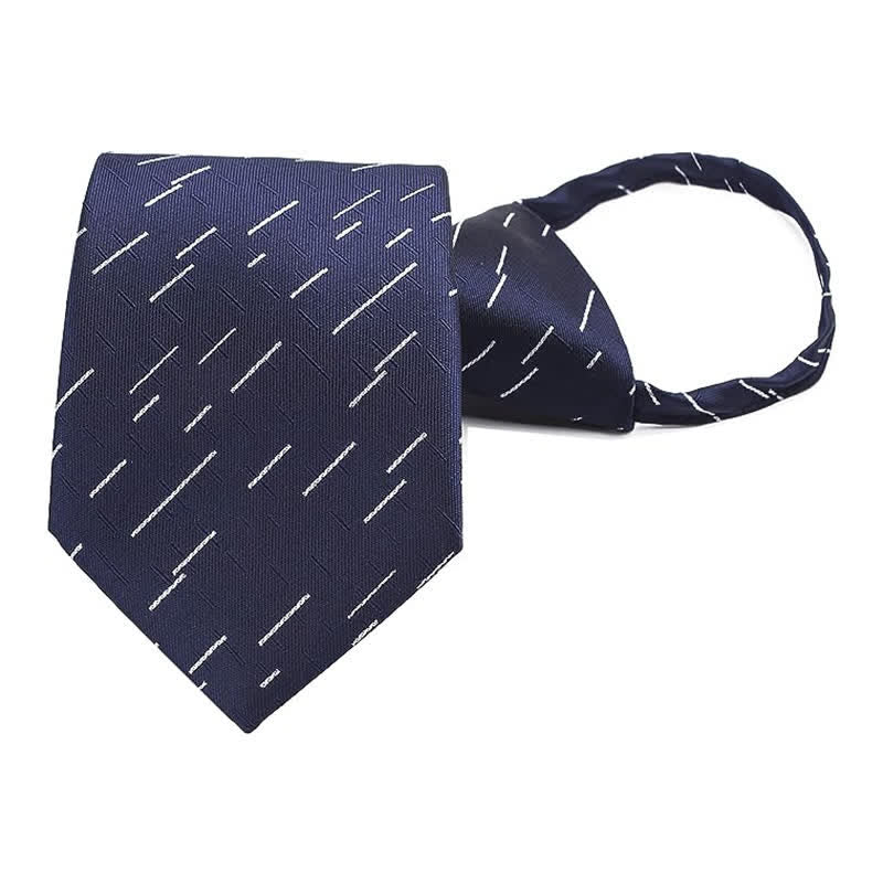 Men's Shooting Star Zipper Tie Striped Necktie