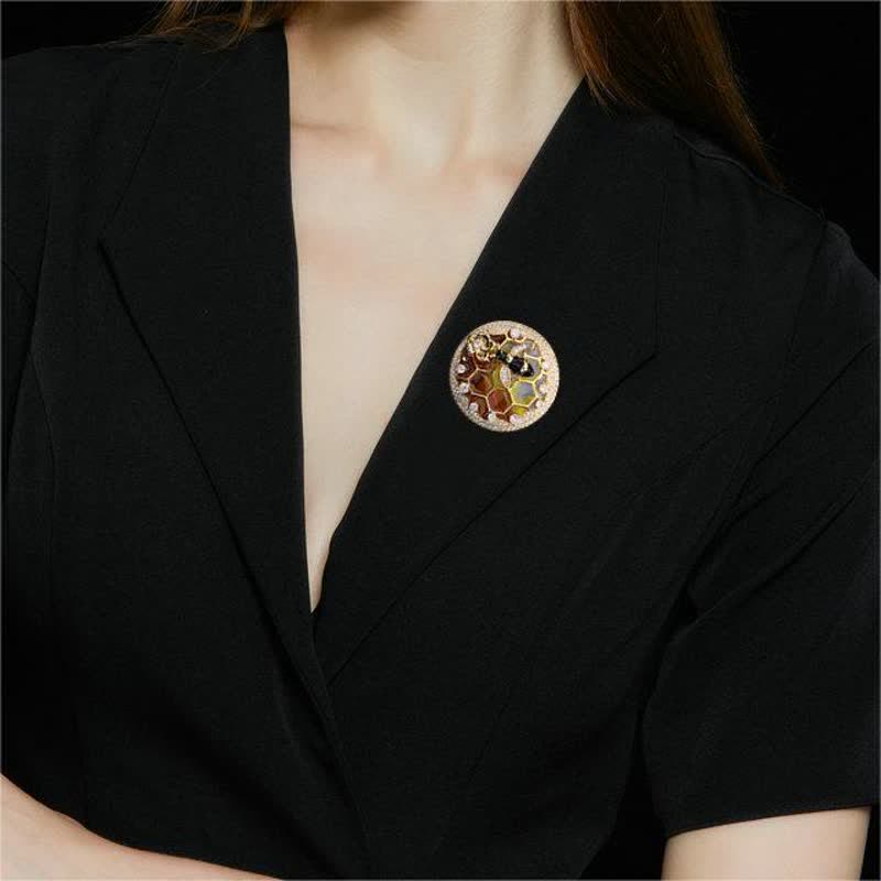 Women's Bee Hive Honeycomb Brooch