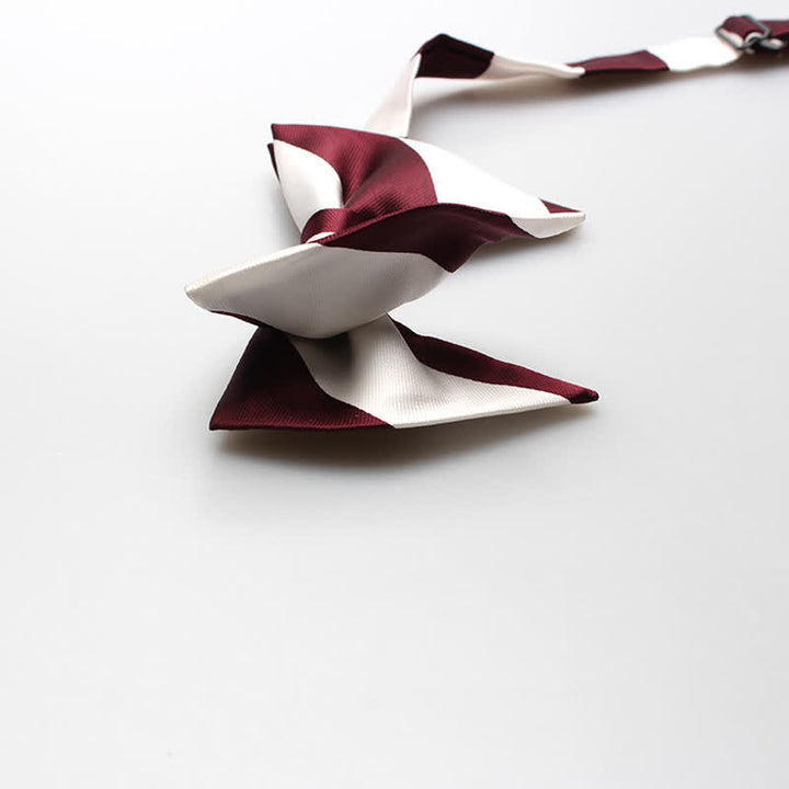 Men's College Striped Oversized Pointed Bow Tie - image 7