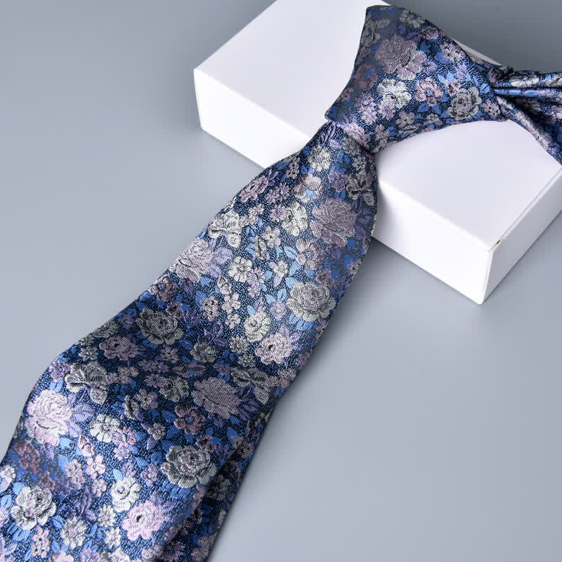 SteelBlue Men's Novelty Floral Necktie