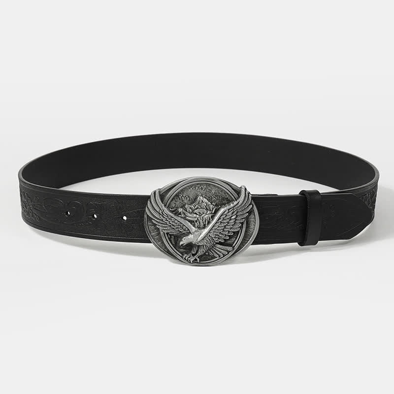 Men's Cool Eagle Wing Embossed Leather Belt