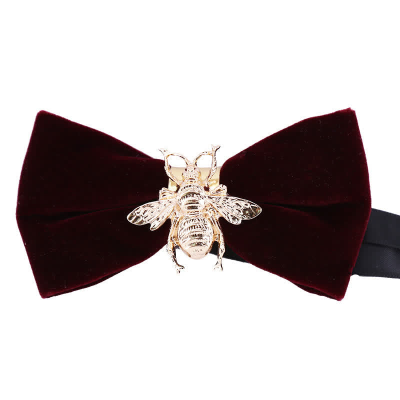 Men's Insect Bee Velvet Bow Tie