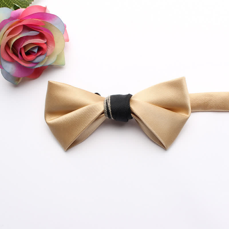 Men's Classic Glossy Solid Colored Bow Tie