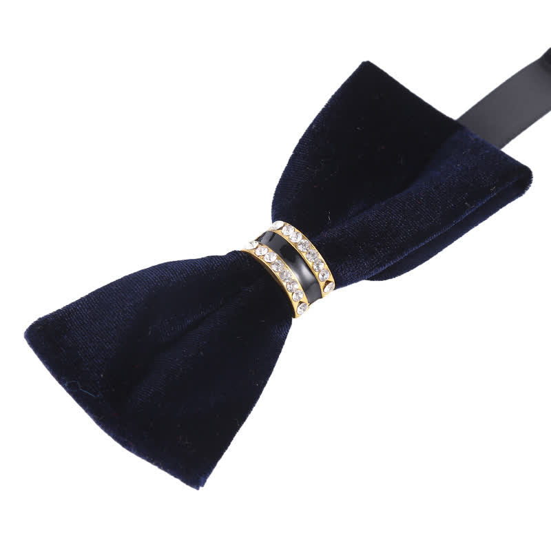 Men's Luxury Crystal Velvet Plain Bow Tie